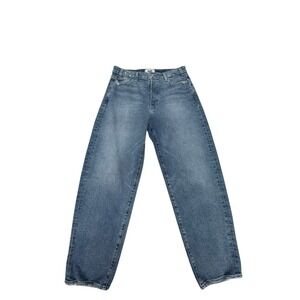 Paige Alexis High Rise Wide Leg Relaxed Jeans Cats Meow Distressed Blue Size 30